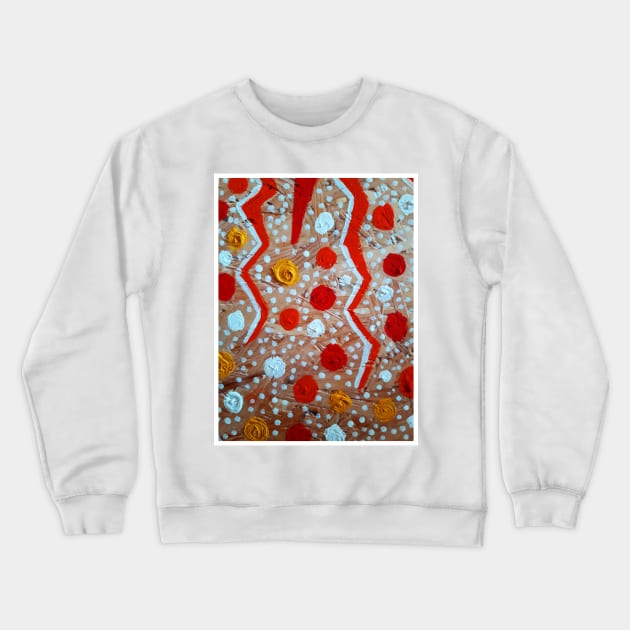 Red, Orange, Yellow and White Dot Pattern Crewneck Sweatshirt by JonGrin